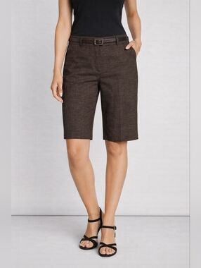 Brown Bermuda Shorts Chic Tailored Office Casual Summer Minimalist Size 9